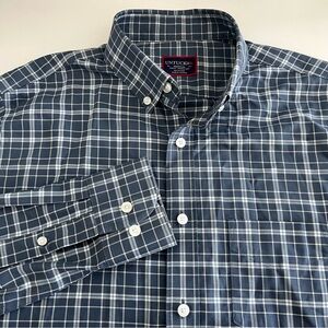 UNTUCKit Men’s Lazaret Slim Fit Gray Plaid Long Sleeve‎ Button Down Medium